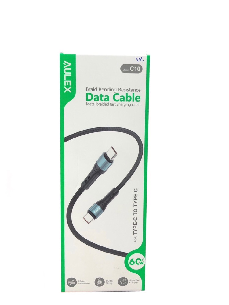 کابل شارژر سریع دو سر تایپ سی 60w برند Aulex مدل C10